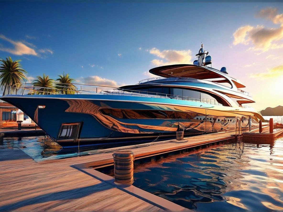 yacht pier, ultra hd, realistic, vivid c...