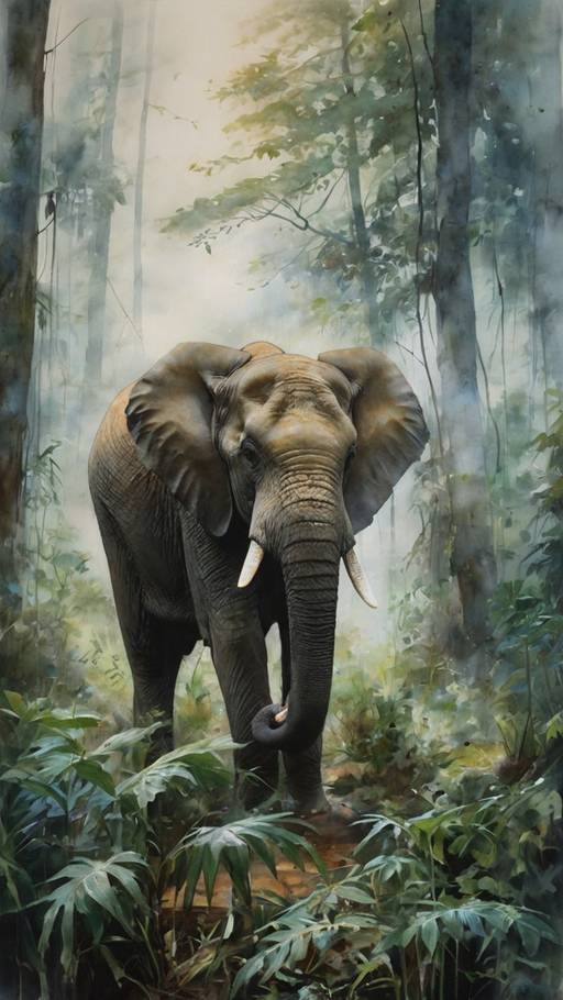 A gentle watercolor scene of a mother el...