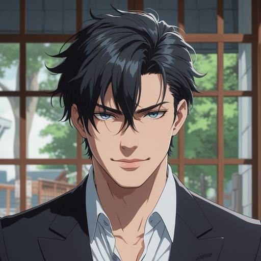"A chiseled jawline, piercing eyes, and ...