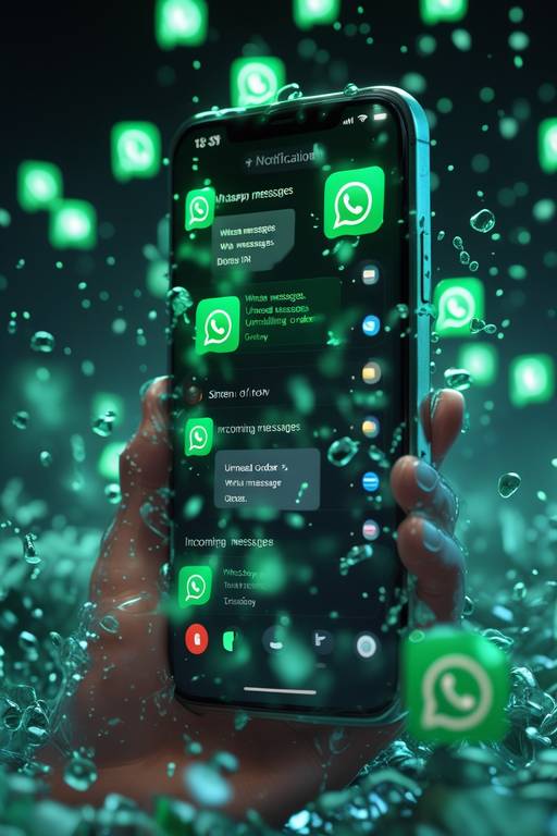 “Show a digital storm of notifications: ...