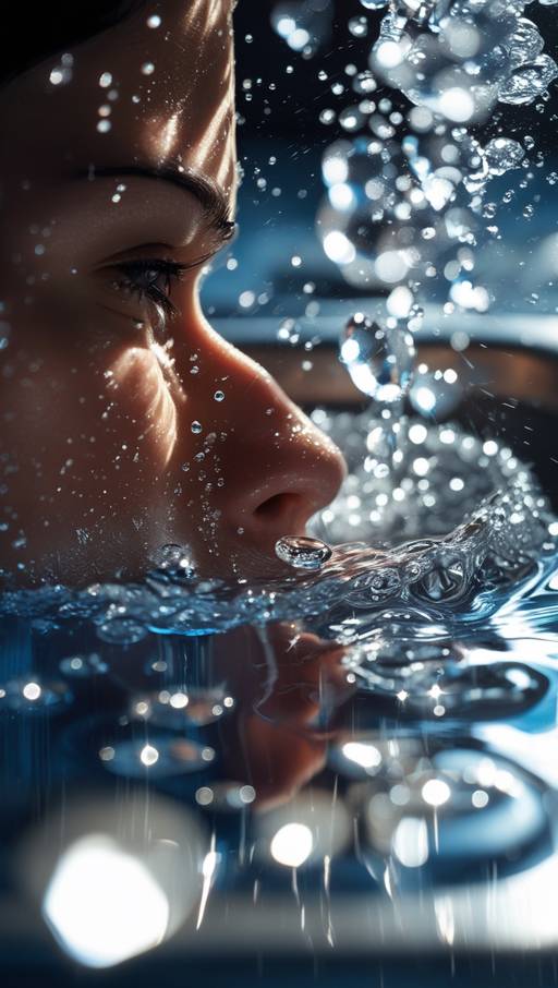 Water droplets sparkle like diamonds, wi...