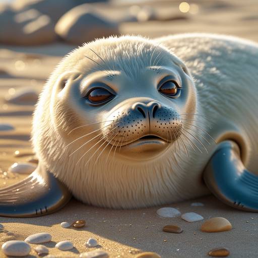 A highly realistic, adorable seal is lou...