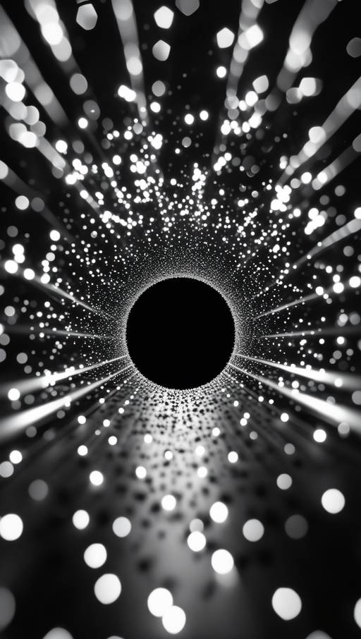 A black hole at the center of the image,...