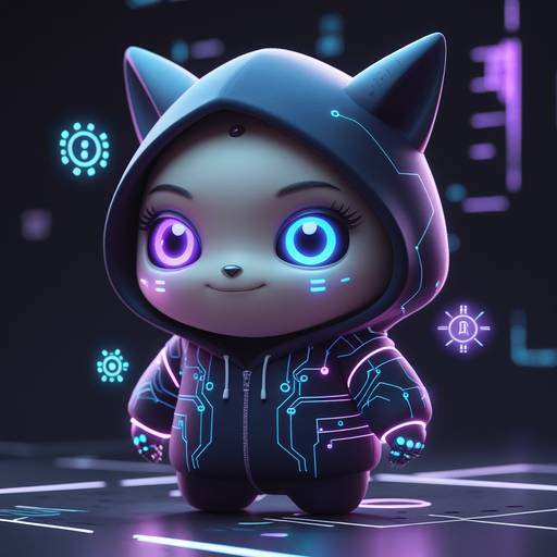 Create a cute and futuristic mascot char...