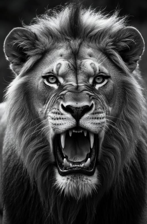 A stunning portrait of a Lion, done in a...