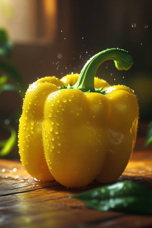 A vibrant and juicy lemon pepper, illumi...