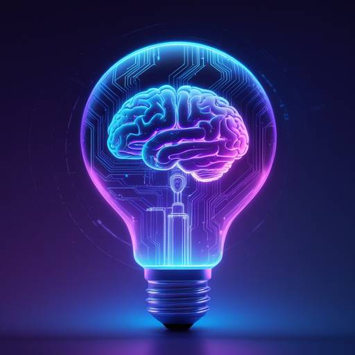 A futuristic, translucent light bulb wit...
