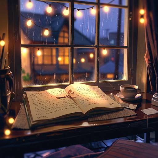 A cozy digital scene of a handwritten le...