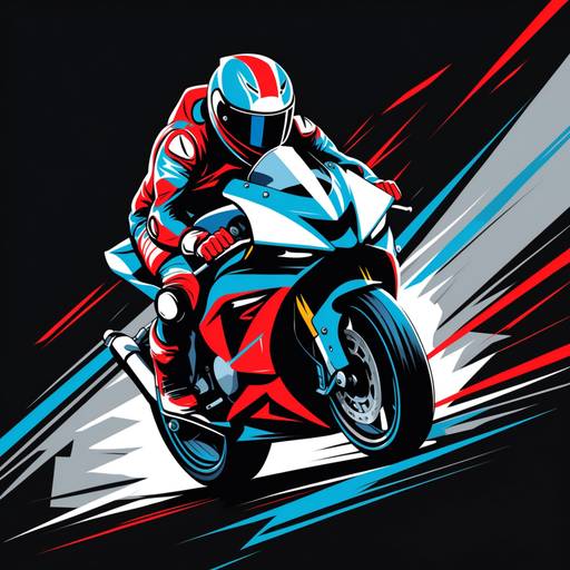 Dynamic illustration of a sport bike rid...