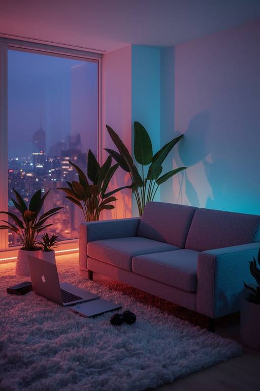 A serene ambiance of a tech-infused livi...